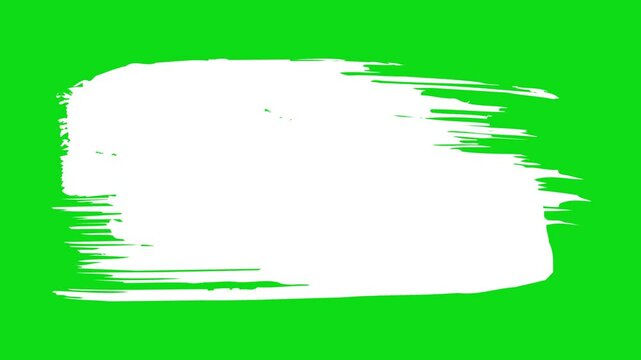 Abstract painting brush stroke shape washing on green screen for blue background in 4k animation