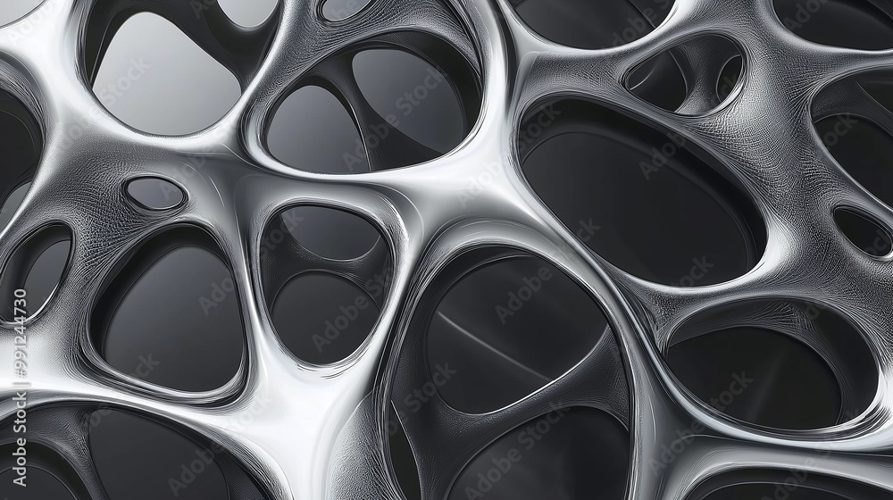 Poster abstract metallic organic structure forming a modern background