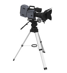 Video Camera on the Tripod Isolated