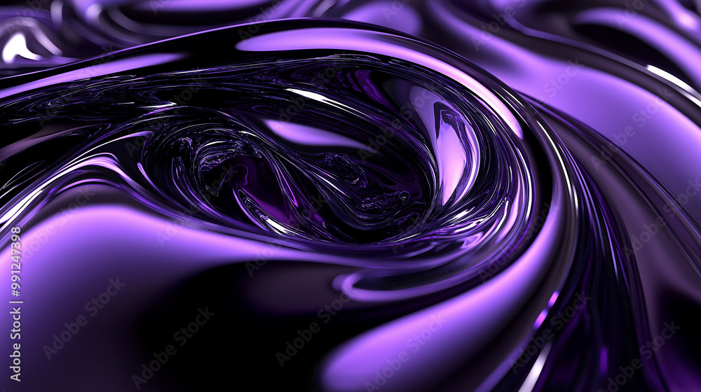 Poster abstract purple liquid surface creating wavy swirls