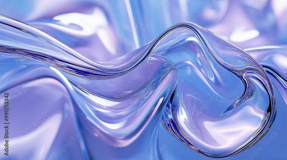 Aufkleber Abstract background of smooth wavy shapes forming a pattern