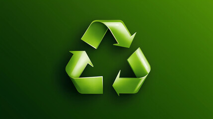 Green recycle symbol promoting environmental awareness and sustainability