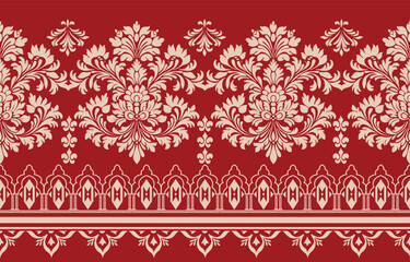 Indian Motifs African boho paisley Floral Ikat pattern embroidery border. Ethnic ikat floral Ethnic Indian Pattern Ikat pattern Ethnic Pattern.Border Persia floral embroidery border seamless patterns.