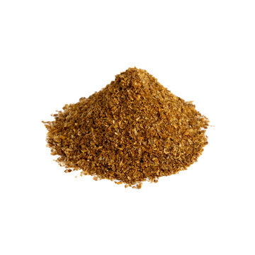 A pile of ground coriander on a blank background