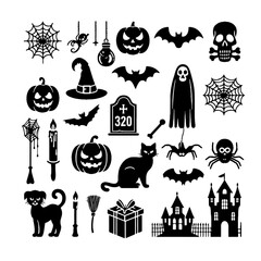 Spooky Halloween Silhouettes Vector Pack