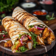 crispy chicken shawarma | chicken wrap with salad | fried chicken wrap