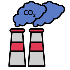 Carbon Dioxide emissions Icon, CO2