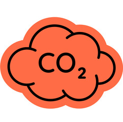 Carbon Dioxide emissions Icon, CO2