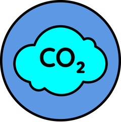 Carbon Dioxide emissions Icon, CO2