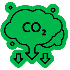 Carbon Dioxide emissions Icon, CO2