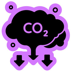 Carbon Dioxide emissions Icon, CO2