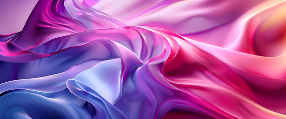 Fototapeta premium Abstract wavy luminous line patterns on a cloudy background ,abstract background of blue and pink silk with some smooth lines in it