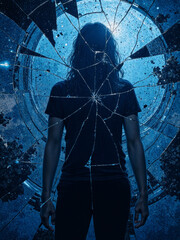 Broken Mirror of Depression and Inner Struggle

This powerful image captures the essence of depression with a shadowy figure seen through fractured glass.