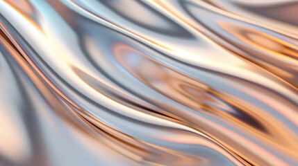 Sleek Abstract Flow, a captivating composition of smooth, flowing curves and reflective surfaces, set against a dynamic 3D background that enhances the elegance of abstraction
