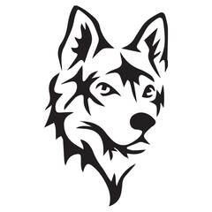 simple black wolf head