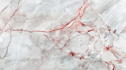 Obraz premium Elegant white marble adorned with striking red and grey veins, perfect for creating a luxurious and bold backdrop for interior designs or upscale environments.