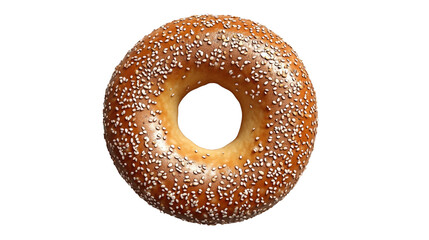 Fresh bagel and sweet donuts isolated on a white background