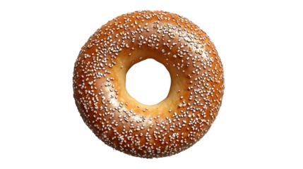 Fresh bagel and sweet donuts isolated on a white background