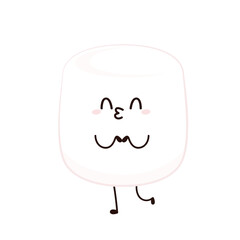 Marshmallow cartoon. marshmallow character design. Marshmallow vector.