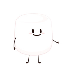 Marshmallow cartoon. marshmallow character design. Marshmallow vector.