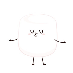 Marshmallow cartoon. marshmallow character design. Marshmallow vector.