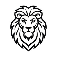 Lion head line art 