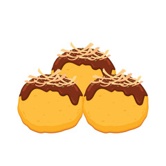 Takoyaki vector. Takoyaki on white background. Takoyaki isolated.