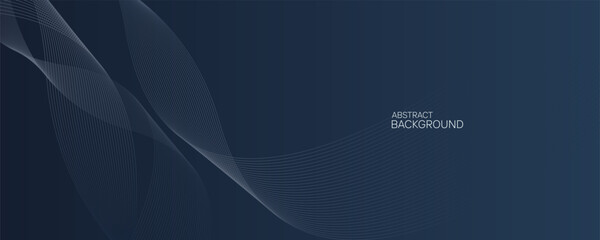 A dark blue background with soft white flowing lines.