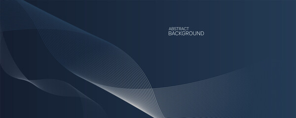 A dark blue background with soft white flowing lines.