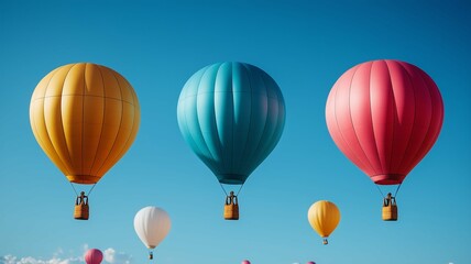 Obraz premium 青空の中に浮かぶ気球