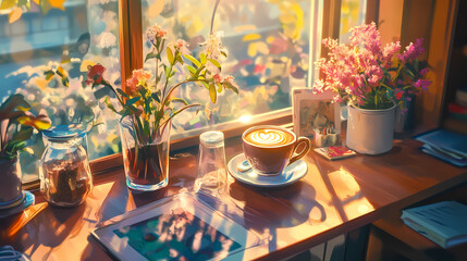 Autumn Tea Party in Anime Manga Art  Cozy Lofi Vibes, Traditional Japanese Tea, and Relaxing Fall Atmosphere