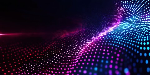 Obraz premium Abstract light wave pattern with vibrant colors on a dark background.