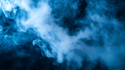 Fototapeta premium Blue and white smoke blending on a stage, giving a cool and effect