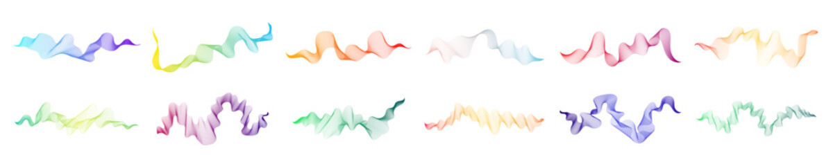 Naklejka premium Set of abstract backdrops with multicolor waves