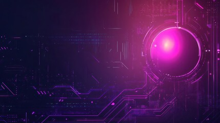 Obraz premium Abstract cyberpunk technology digital purple gaming sci-fi design banner interface background wallpaper AI generated image