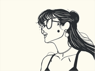 Minimalist lifestyle woman vector design