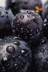 Macro closeup view of grape fruit balls