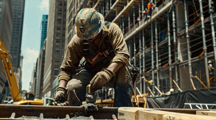 Construction Worker in a City