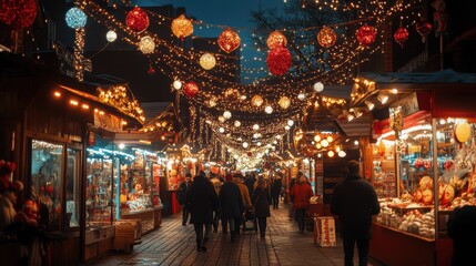 Festive Street Market Celebrating New Year Celebration