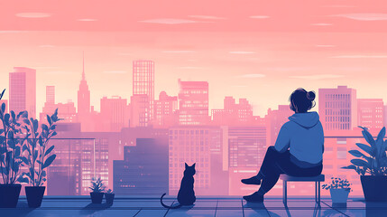 background with a person and their pet turtle in a aquarium setup with natural decor