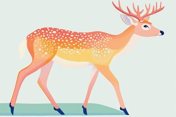 Obraz premium Deer Silhouette Coloring Page on a Plain Background