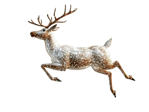 Santa's reindeer as element on transparent background