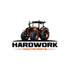 Farm tractor logo design. tractor logo for farming. farm tractor logo design template