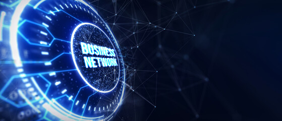 Business, Technology, Internet and network concept. Online Business Network. 3d illustration