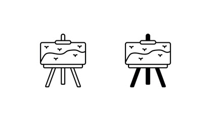 Easel icon design with white background stock illustration