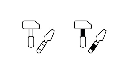 Sculpting tool icon design with white background stock illustration