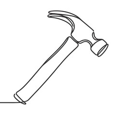 A black and white drawing of a hammer. The hammer is the main focus of the image, and it is a simple, straightforward drawing. The black and white color scheme gives the image a classic, timeless feel