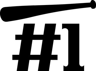 #1 number one sports typography clip art design on plain white transparent isolated background for card, shirt, hoodie, sweatshirt, apparel, card, tag, mug, icon, poster or badge