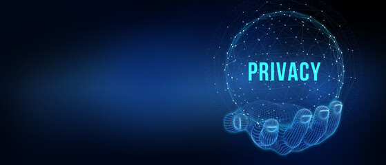 Cyber security data protection business technology privacy concept. . 3d illustration