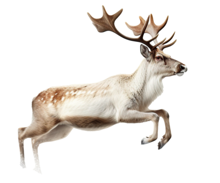 Santa's reindeer as element on transparent background